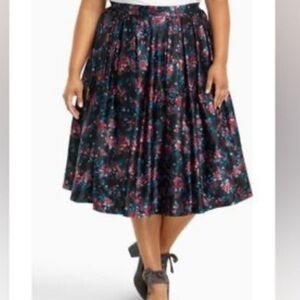 Torrid Floral Pleated Midi Skirt